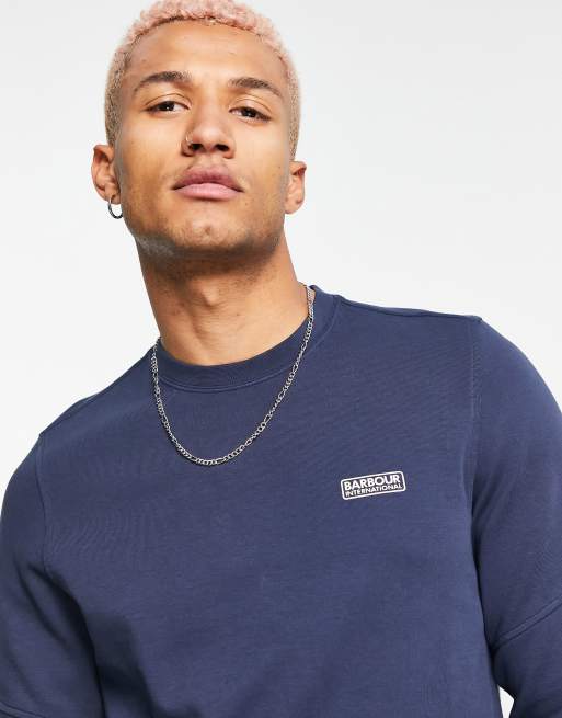 Barbour International Decal long sleeve top in navy