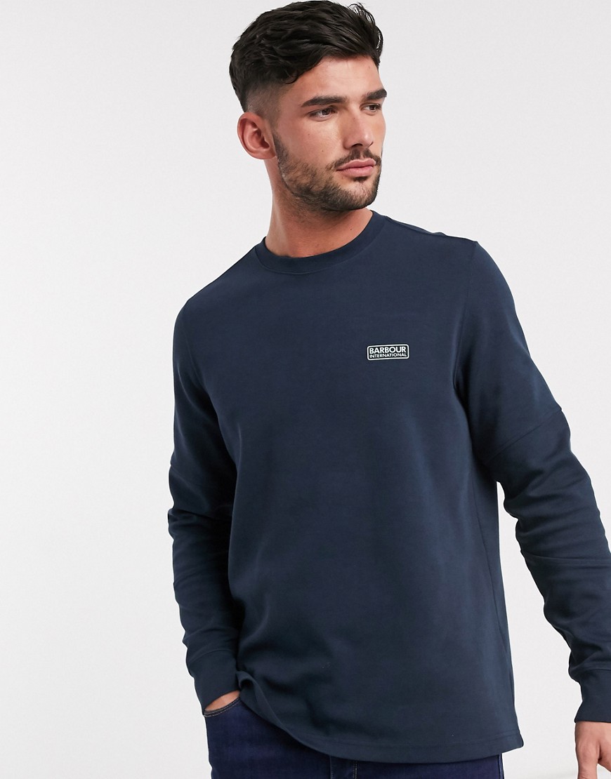 Barbour International - Decal - Sweater met ronde hals in marineblauw