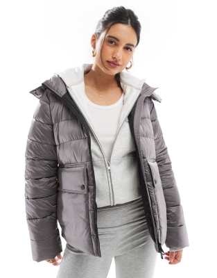 Barbour International - Della - Pufferjacke in Chrom-Silber