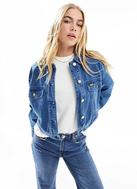 Barbour International - Denim jack in mid-wash - view 1