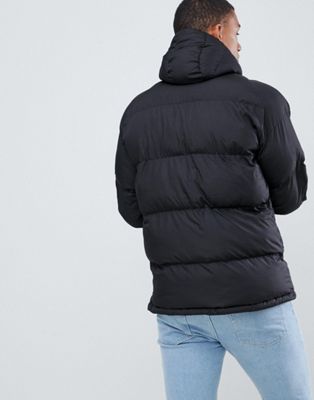 barbour international derny hooded puffer jacket in black