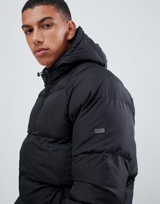 barbour international derny hooded puffer jacket in black