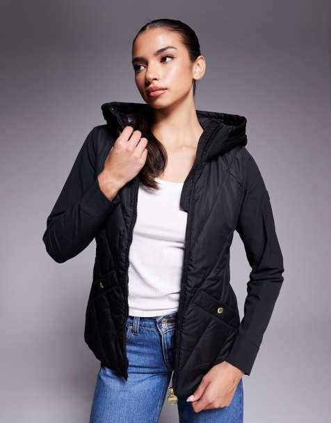 Barbour International Diablo quilted sweat jacket in black 