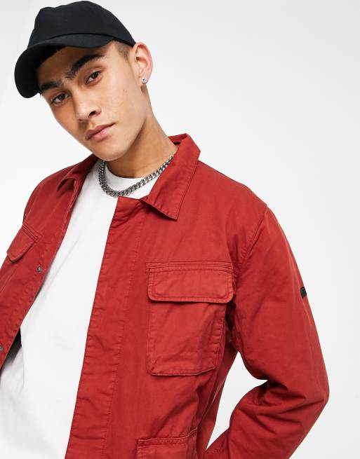 Barbour casual jacket store mens red