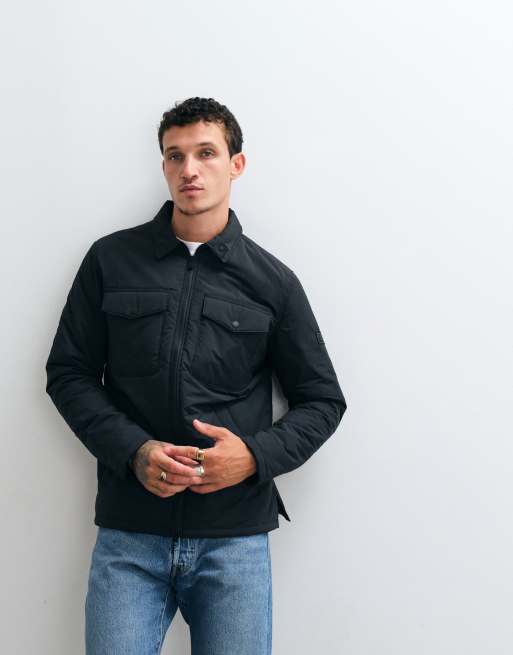 Barbour International Distill quilted shacket in black, 2 of 5