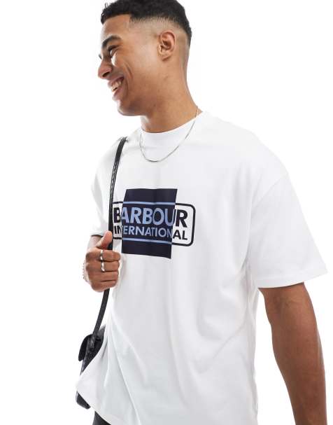 Barbour international divide t-shirt in white - view 1