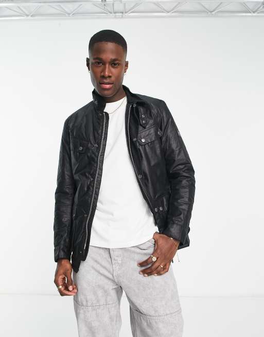 Mens black wax on sale jacket