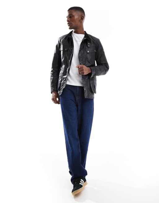 Barbour International Duke wax jacket in black, 3 of 4
