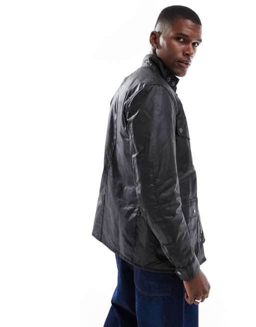 Barbour International Duke wax jacket in black, 4 of 4