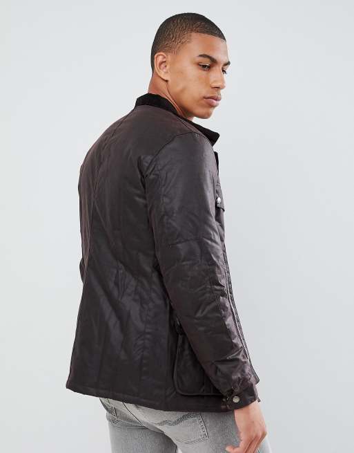 Barbour international duke hot sale wax jacket brown