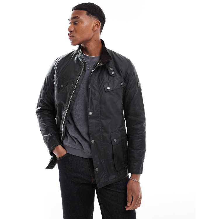 B.Intl Duke Waxed Jacket in Black | Barbour