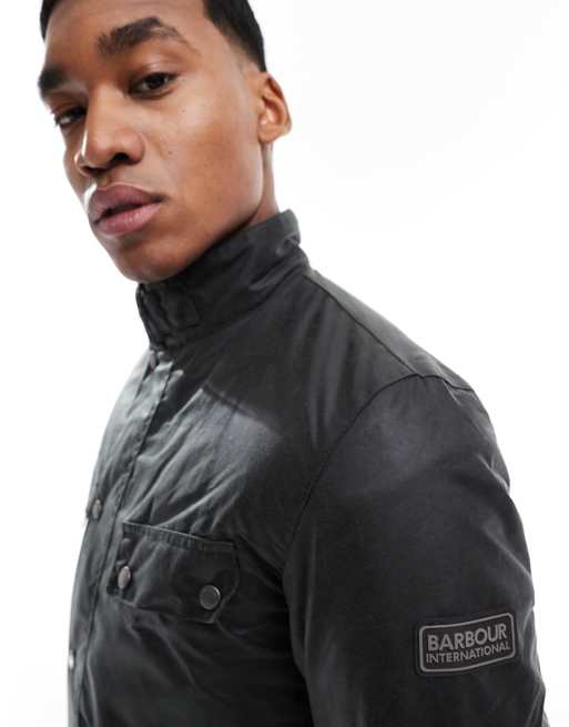 Barbour International Duke wax jacket in light green ASOS