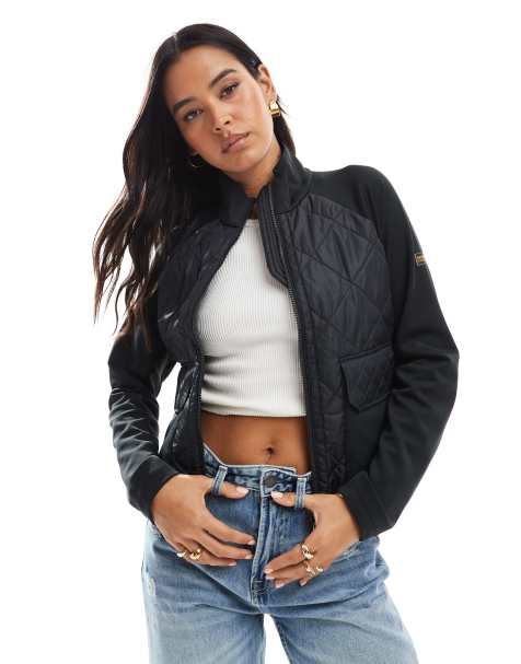 Barbour International ebony quilted jacket in black - view 1