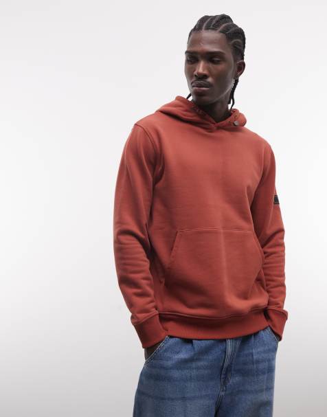 Barbour International – Ehan – Ciemnoczerwona bluza z kapturem z logo - view 1