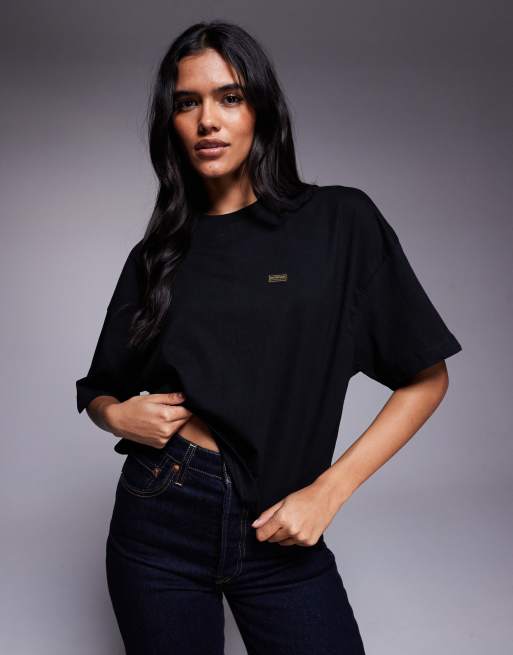 Barbour International Elle boxy fit t-shirt in black - BLACK