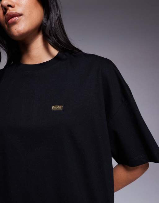 Barbour International - Elle - T-shirt squadrata nera , 3 di 4