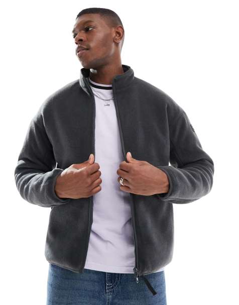Barbour International ellesmere fleece in charcoal - view 1