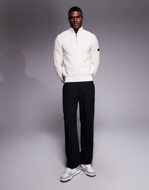 Barbour International enfield funnel neck jumper in whisper white, 2 of 5