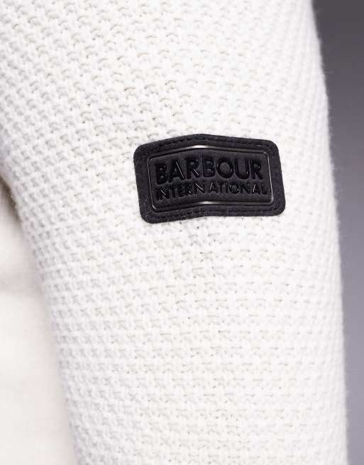 Barbour International enfield funnel neck jumper in whisper white, 5 of 5