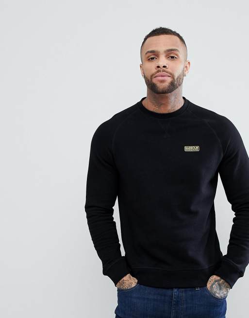 Barbour International Essential Crew Neck Sweat in Black | ASOS