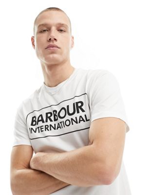 Barbour International essential large logo t-shirt in white - ASOS Price Checker