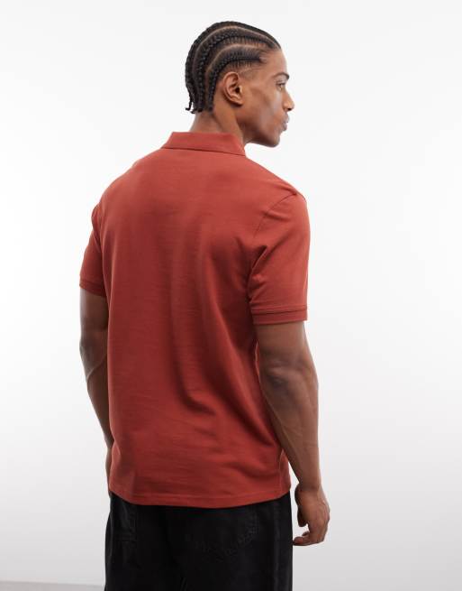 Barbour International - Essential - Polo a maniche corte color ruggine con logo, 3 di 5