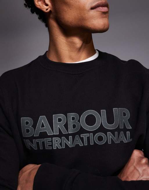 Barbour International - Essential - Sort sweatshirt med rund hals og grafik, 5 af 5