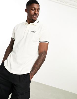 Barbour International Essential Tipped short sleeve polo shirt in off white