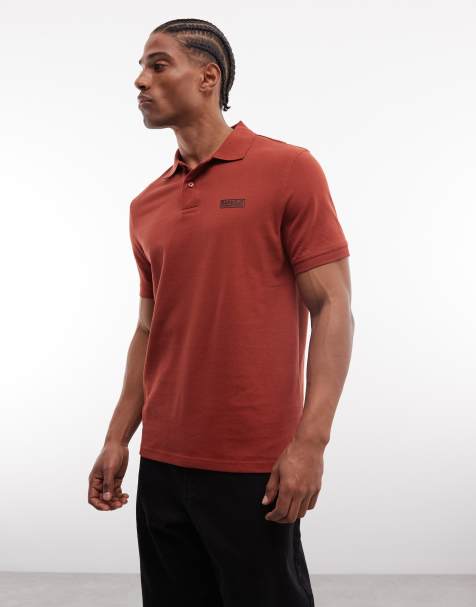 Barbour International - Essentials - Rustfarvet poloskjorte med korte ærmer og logo - view 1