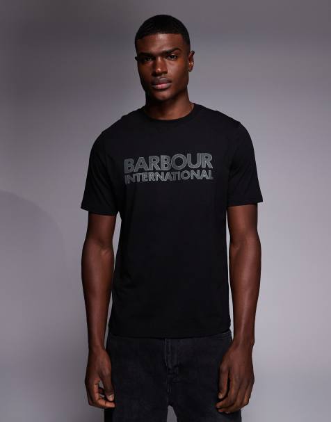 Barbour International - Essentials - T-shirt met grafische print in zwart - view 1