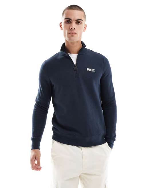 Barbour International - Essentiels - Marineblå sweatshirt med halv lynlås