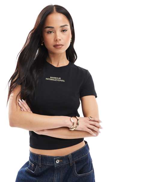 Barbour International - Estella - T-shirt in zwart - view 1