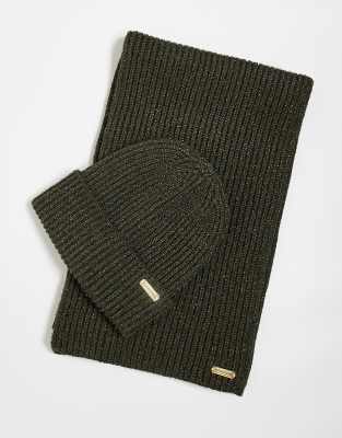 Barbour International Estoril beanie and scarf gift set