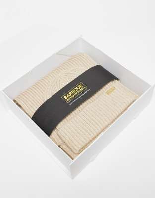 Barbour International Estoril beanie and scarf gift set