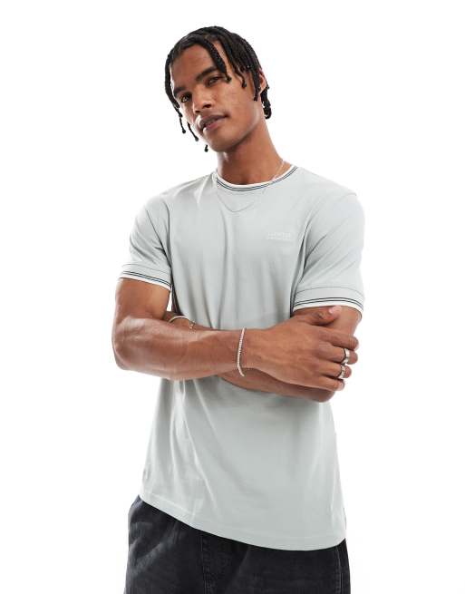Barbour International - Ethan - Grå T-shirt med kontrasterende kanter