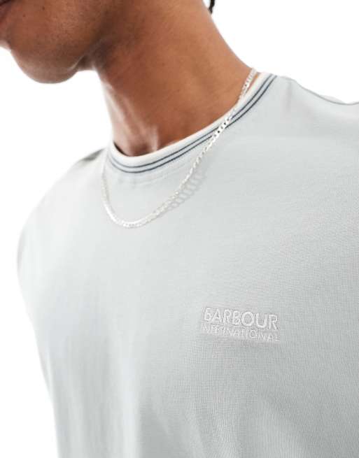 Barbour International - Ethan - T-shirt grigia con profili a contrasto, 4 di 4