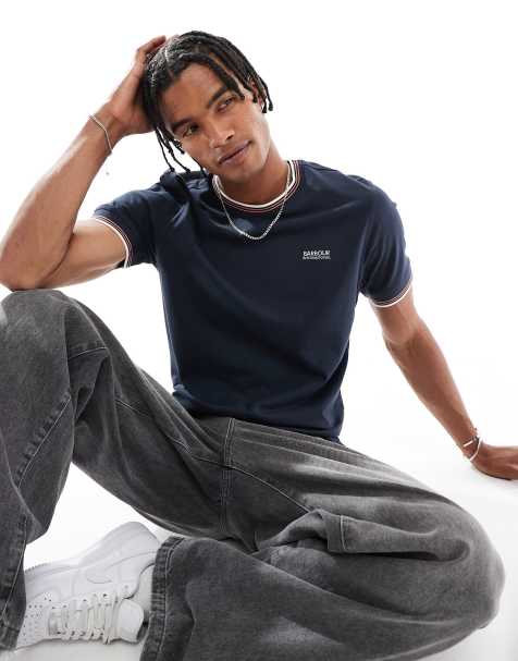 Barbour international ethan tipped t-shirt in navy