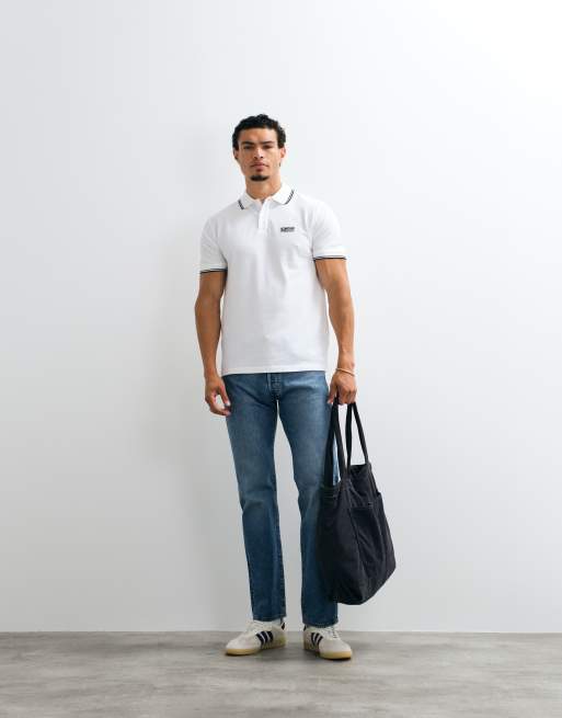 Barbour International - Evan - Polo à manches courtes avec liseré - Blanc, 4 de 5