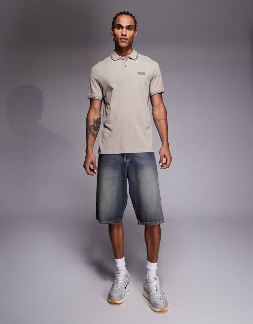 Barbour International - Evan - Polo manches courtes à liserés et logo - Beige, 2 de 5