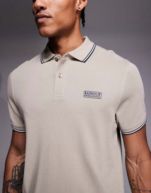 Barbour International - Evan - Polo manches courtes à liserés et logo - Beige, 5 de 5