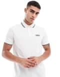 [Barbour International] Barbour International Evan tipped polo shirt in white Chest 49 White/Black