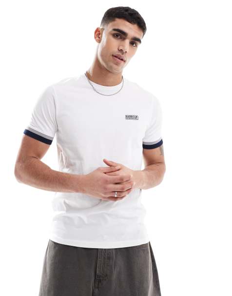 Barbour International Evan tipped t-shirt in white