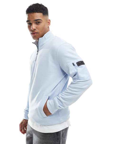 Barbour International ewan quarter zip sweatshirt in blue - view 1
