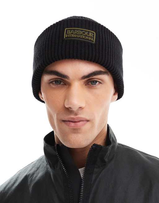 Barbour International Flex beanie hat in black