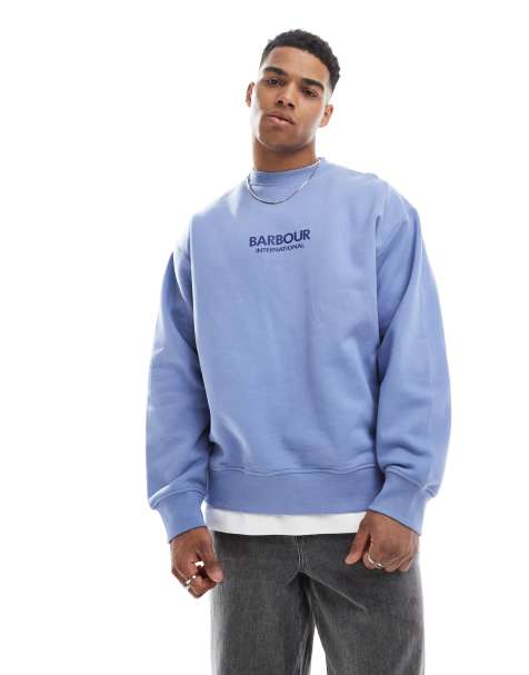 Barbour international formula crew neck sweatshirt in blue - view 1
