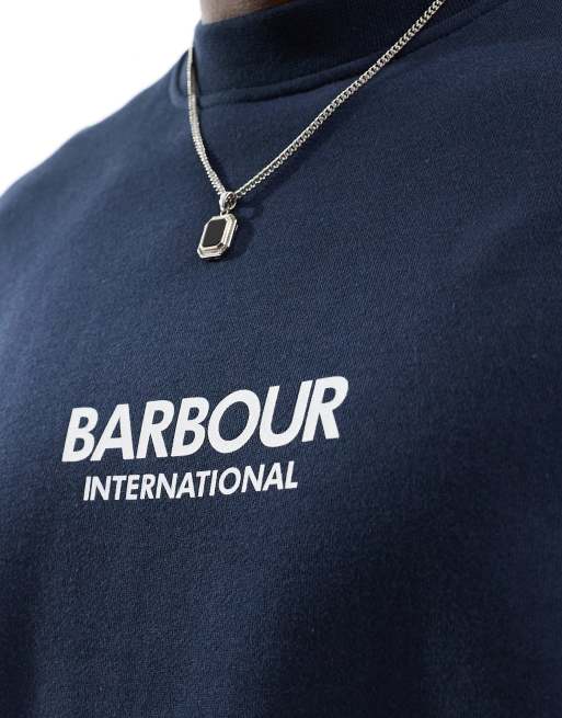 Barbour International Formula logo oversized sweatshirt in navy, 4 of 4