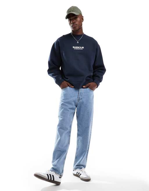 Barbour International – Formula – Marinblå sweatshirt i oversize med logga, 2 av 4