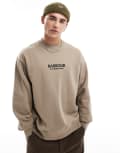 [Barbour International] Barbour International Formula oversized crew sweat in timberwolf-Neutral Chest 49 Timberwolf