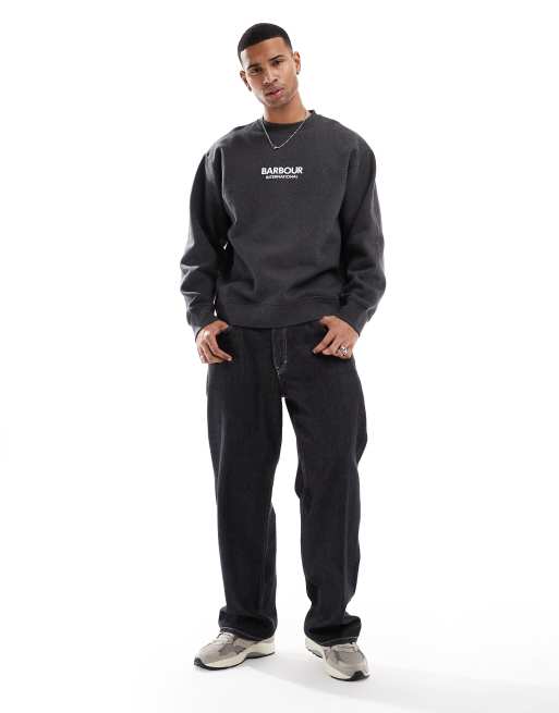 Barbour International - Formula - Oversized sweatshirt met ronde hals in donkergrijs, 4 van 4