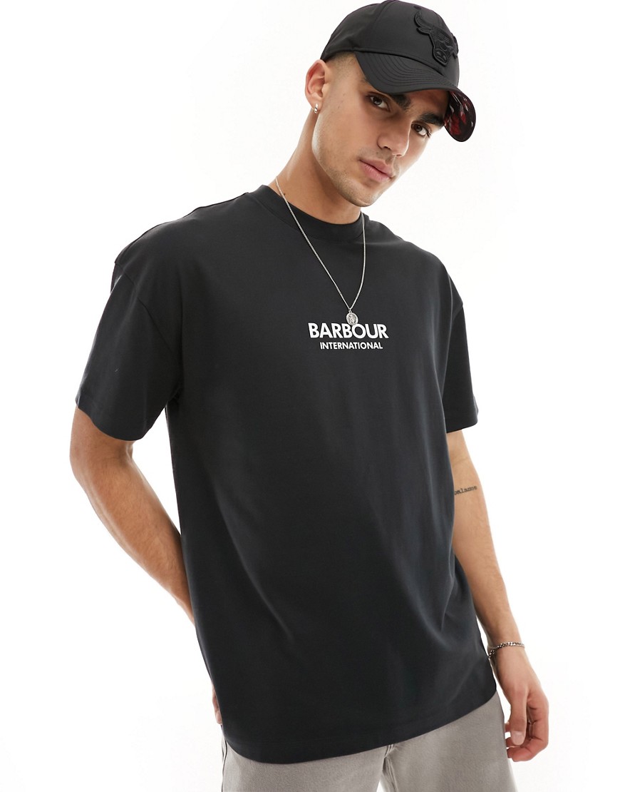 Barbour International Formula oversized t-shirt in black exclusive to asos